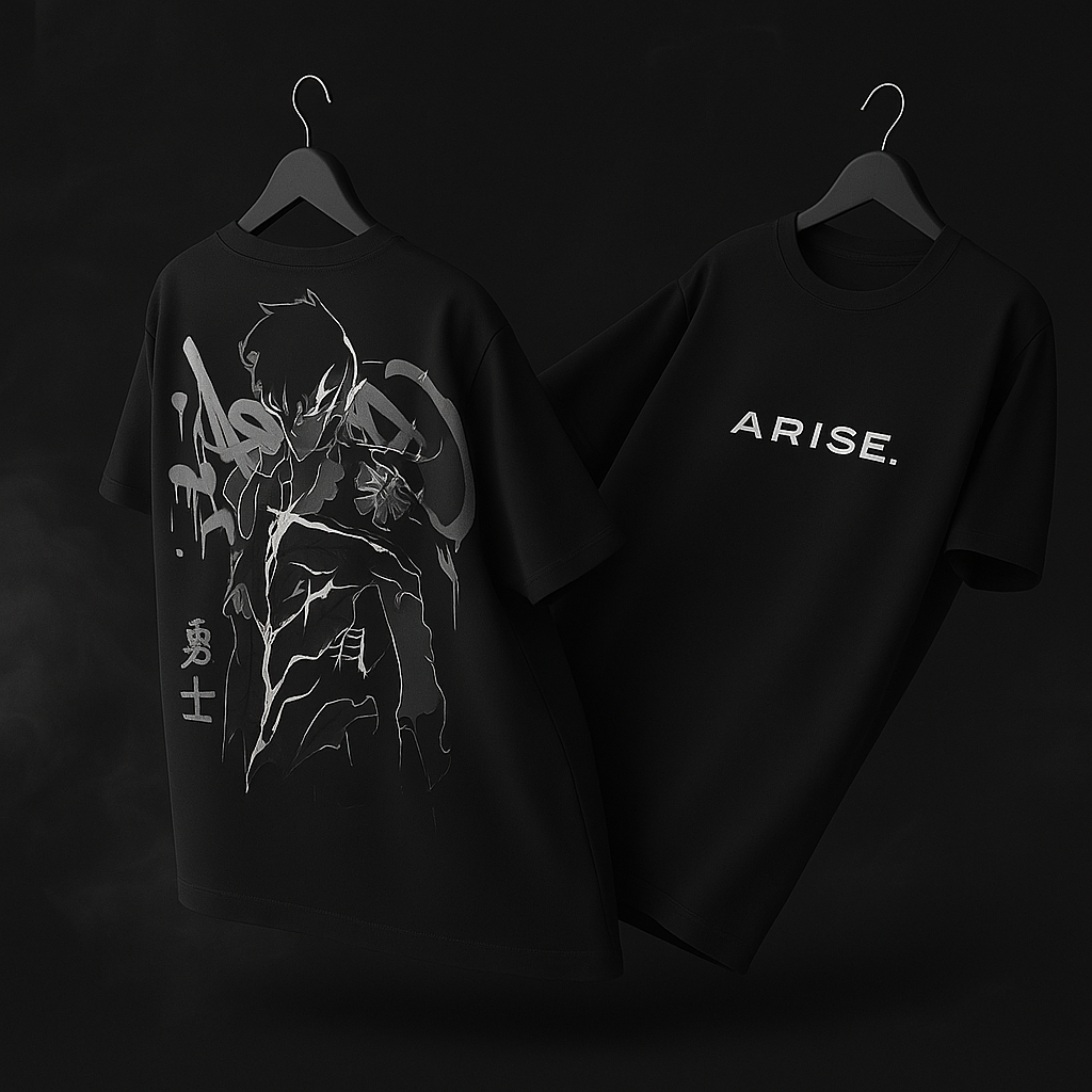 ARISE Solo Leveling Anime Oversized T-Shirt – Front & Back Graphic | French Terry Cotton