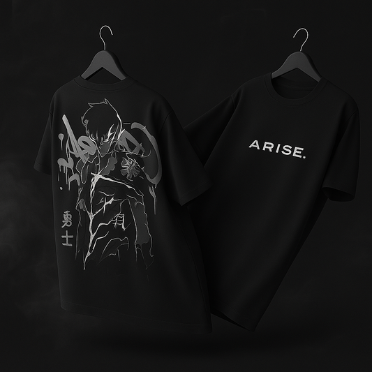 ARISE Solo Leveling Anime Oversized T-Shirt – Front & Back Graphic | French Terry Cotton