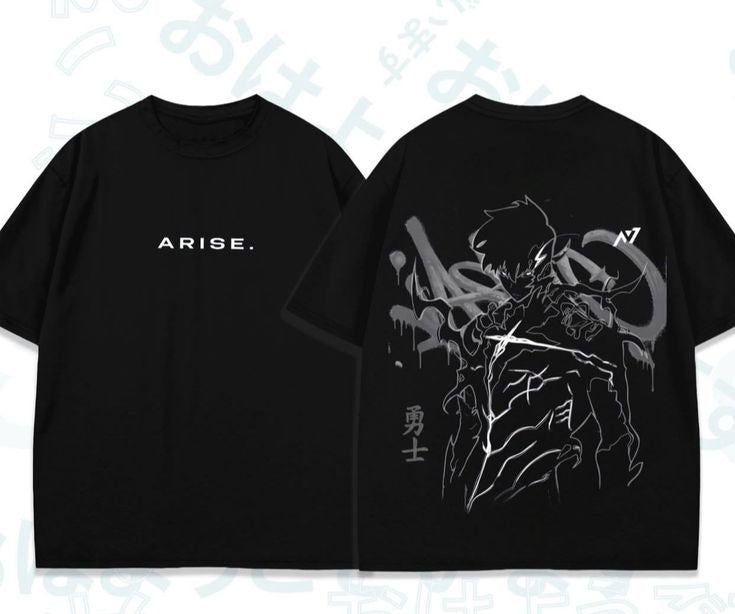 ARISE Solo Leveling Anime Oversized T-Shirt – Front & Back Graphic | French Terry Cotton