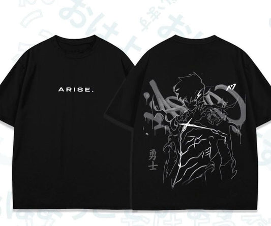 ARISE Solo Leveling Anime Oversized T-Shirt – Front & Back Graphic | French Terry Cotton