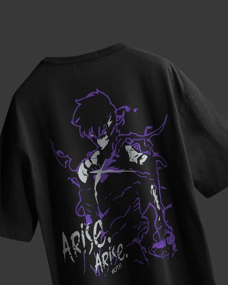 SUNG JIN WOO Anime Oversized T-Shirt – Front & Back Graphic | French Terry Cotton