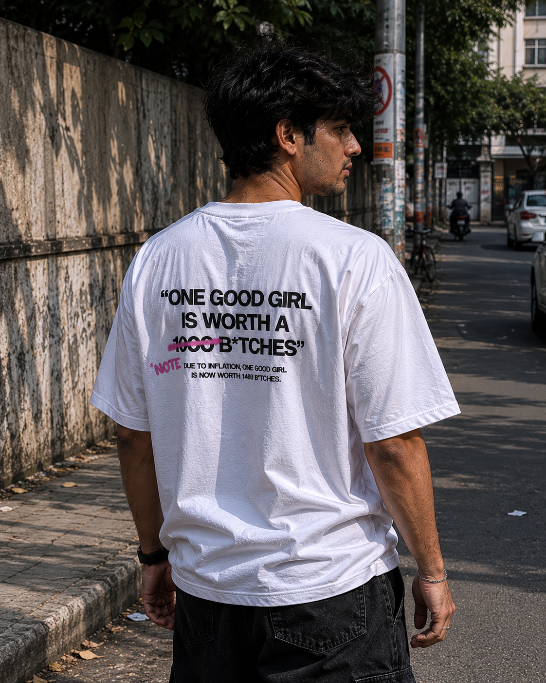 Inflation Tee – White Oversized Streetwear T-Shirt
