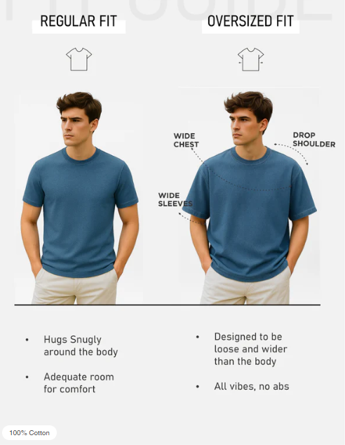 BEHIND Anime Oversized T-Shirt – Front & Back Graphic | French Terry Cotton