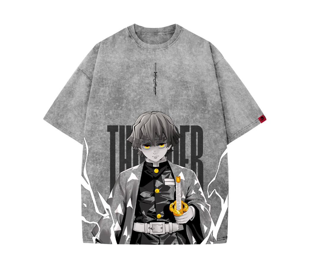 Zenitsu Acid Wash Oversized Tee