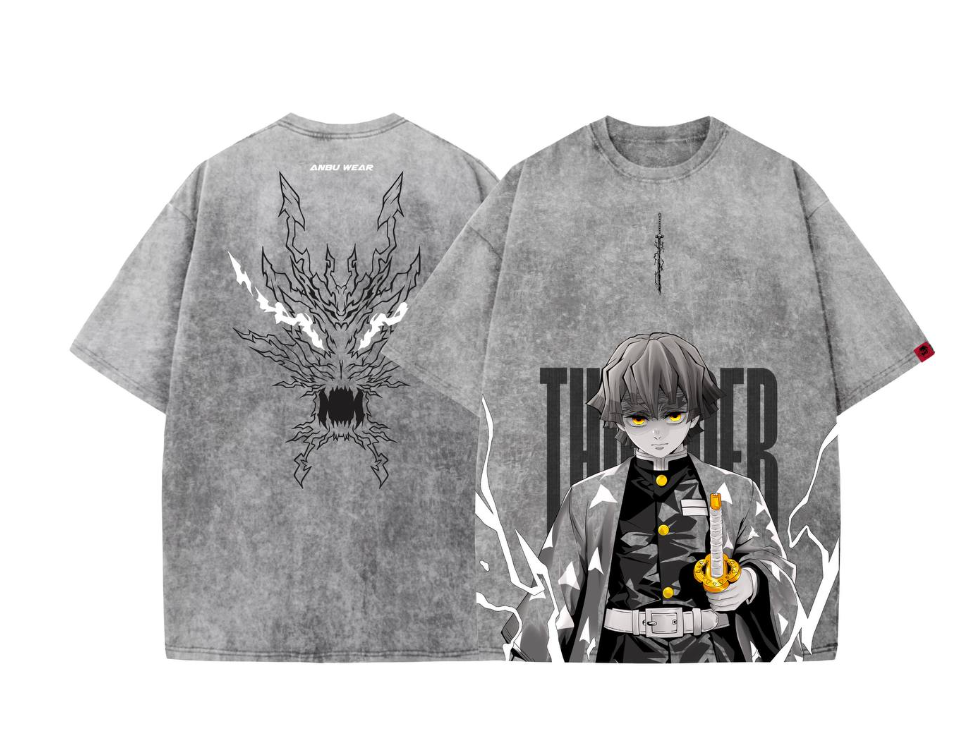 Zenitsu Acid Wash Oversized Tee