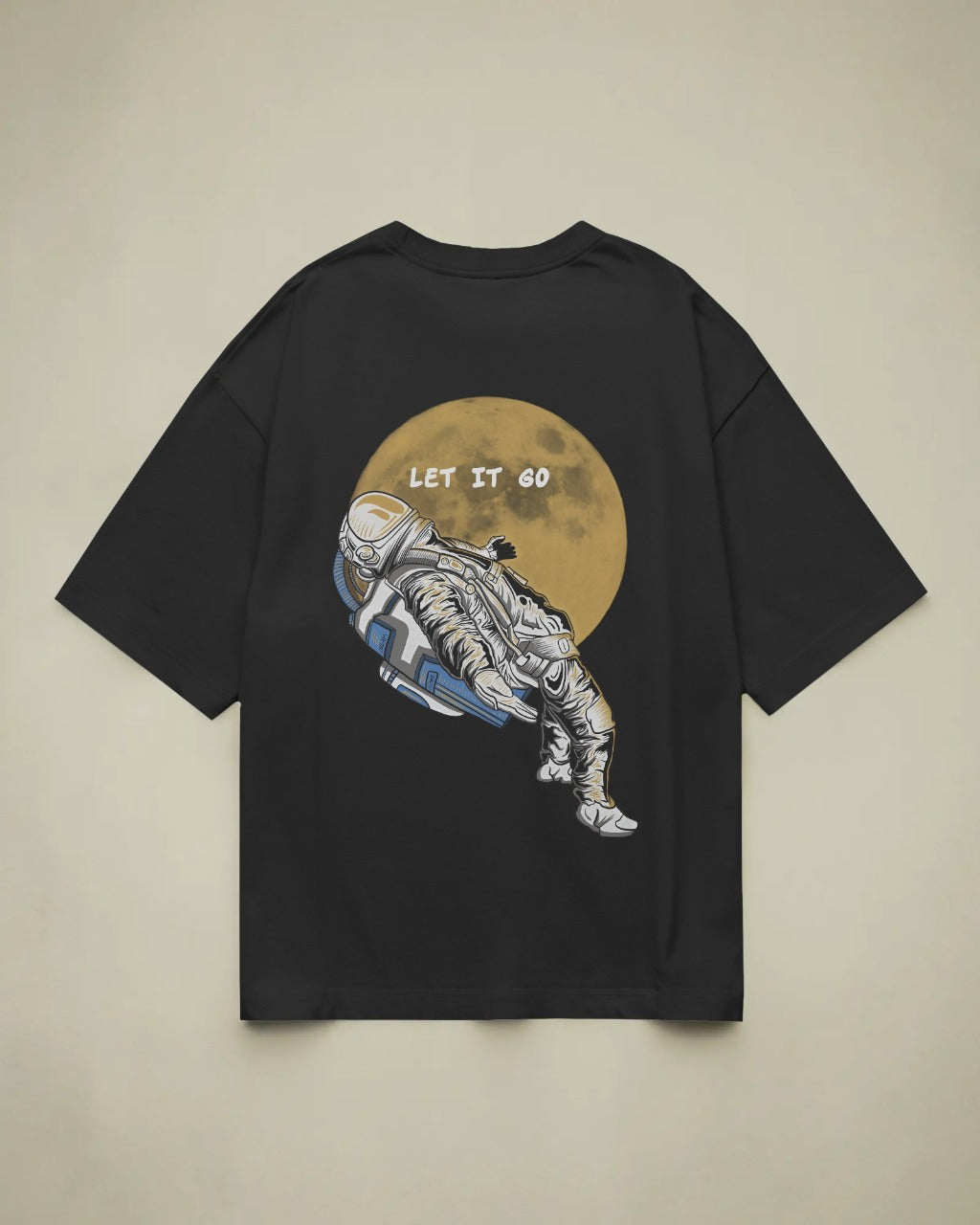 Let It Go Astronaut Oversized T-Shirt – Black | Cosmic Streetwear