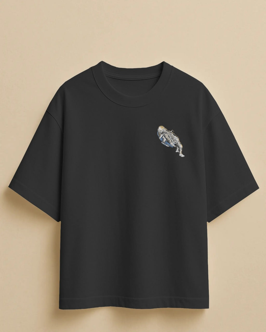 Let It Go Astronaut Oversized T-Shirt – Black | Cosmic Streetwear