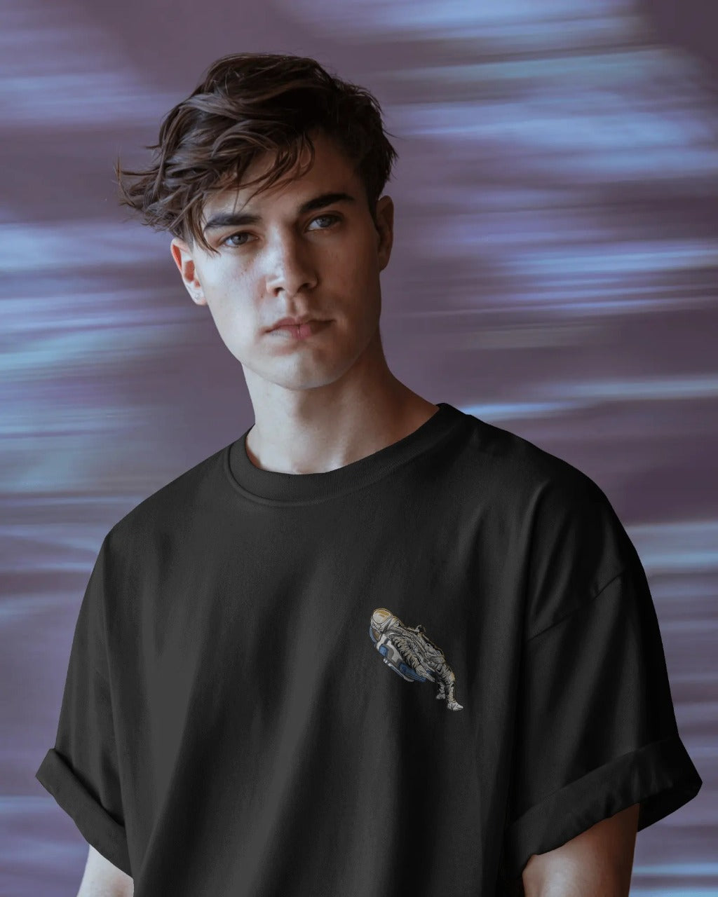 Let It Go Astronaut Oversized T-Shirt – Black | Cosmic Streetwear