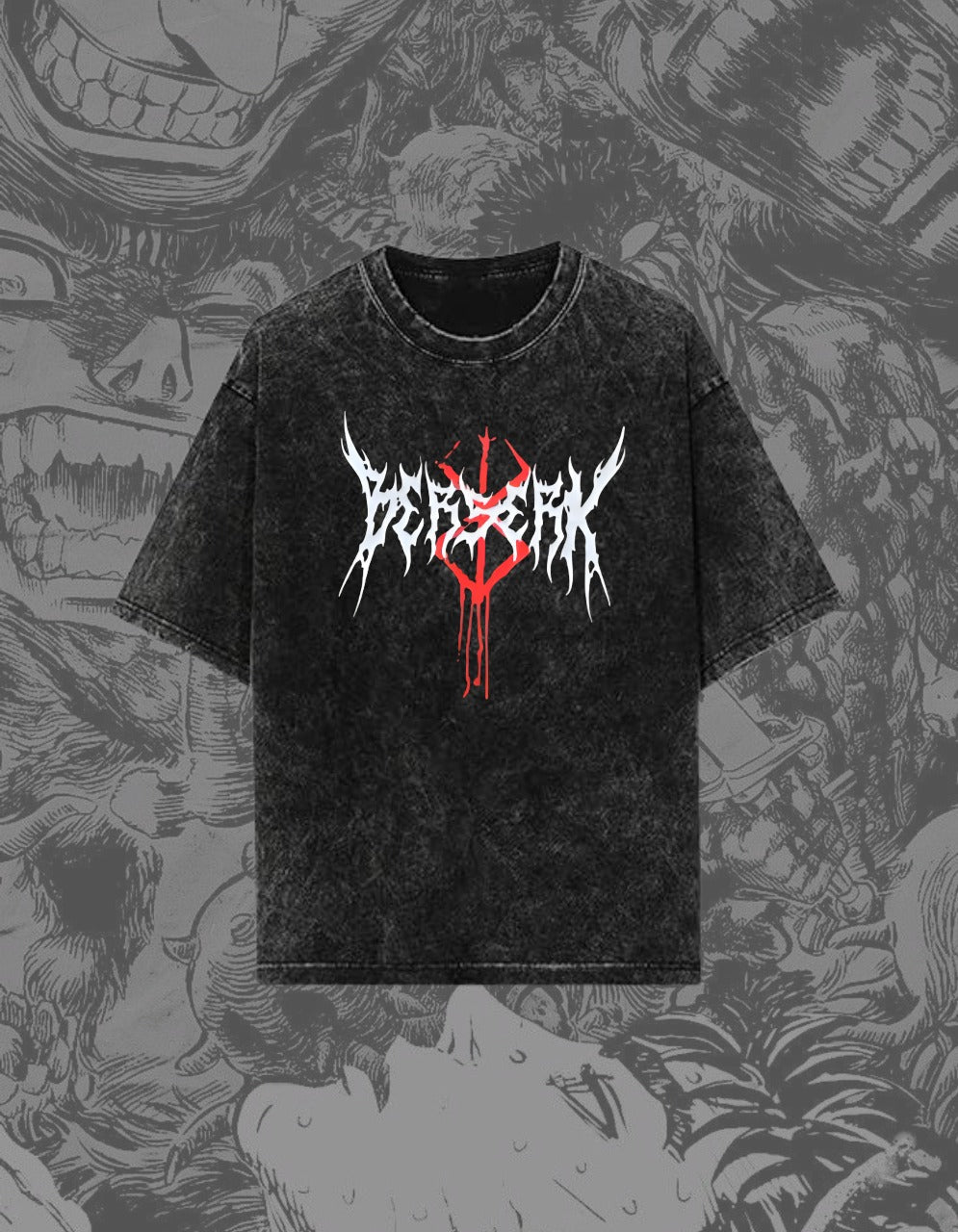 Acid Wash Bersek Oversized Tee