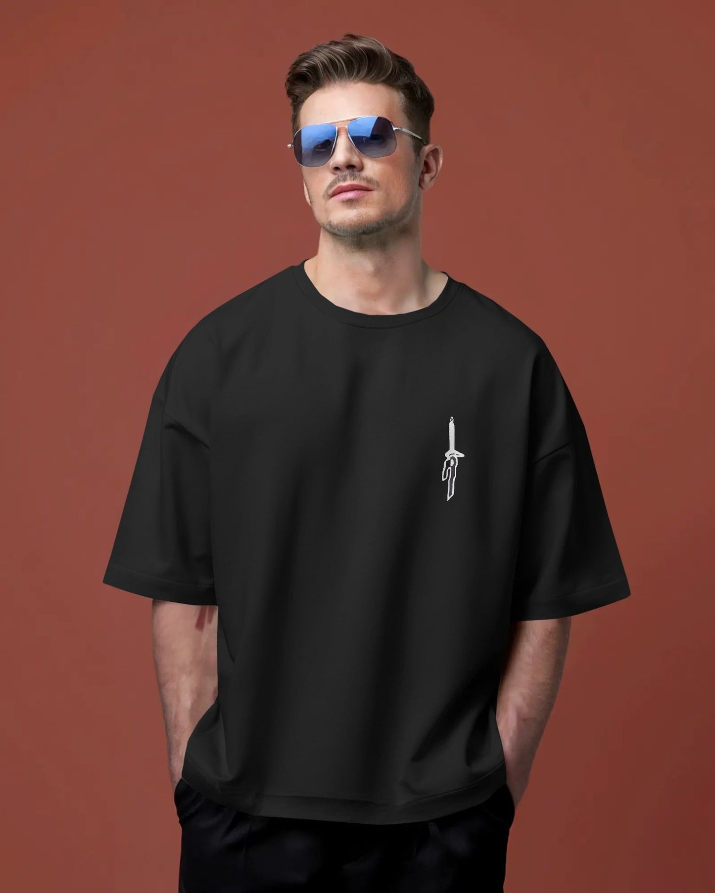 BEHIND Anime Oversized T-Shirt – Front & Back Graphic | French Terry Cotton