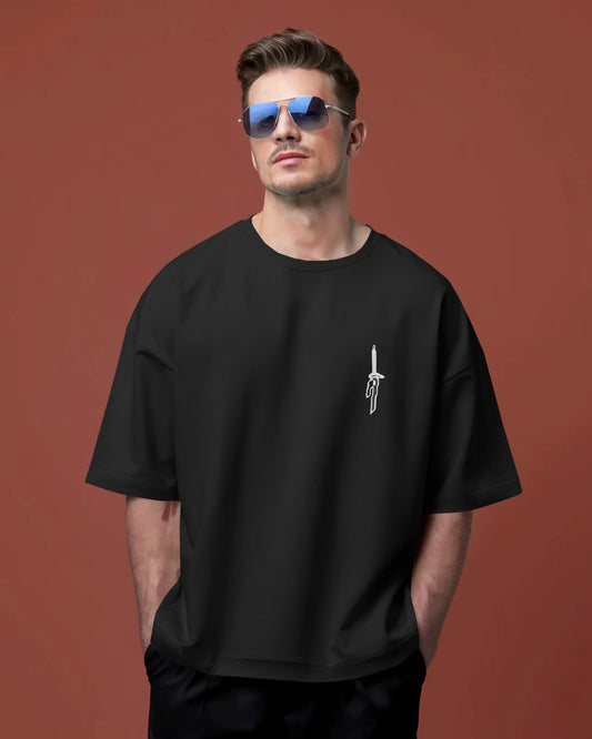 BEHIND Anime Oversized T-Shirt – Front & Back Graphic | French Terry Cotton